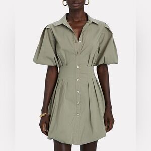JONATHAN SIMKHAI Cleo Pleated Poplin Shirt Dress